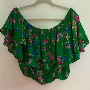 Sugarlips Floral Off-Shoulder Blouse Women’s Flowy Ruffle Boho Fairy Feminine
